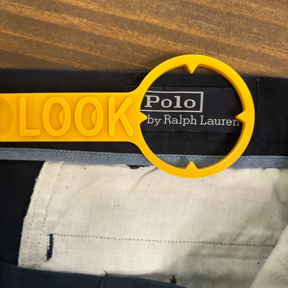 POLO RALPH LAUREN Chino Shorts Mens 36 Navy Blue Cotton Twill Casual Preppy